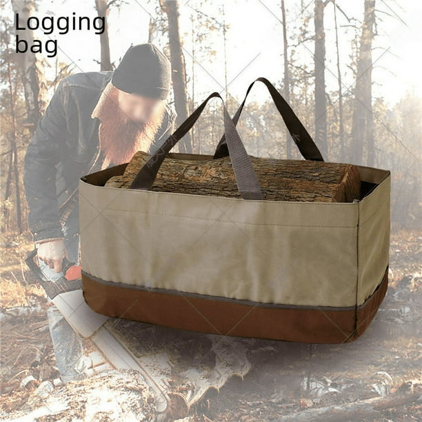 Bolsa de leña para exteriores, hecha de tela Oxford 600D, kit de transporte de carbón, bolsa para leña, bolsa para carpintería