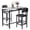 Black, variant on Gzxs 3 Piece Bar Table Set, Counter Height Rectangular Table with 2 Gray Upholstered Stools for Kitchen, Dining Room, Living Room Breakfast Table w/ White Faux Marble Wood Top and Black Metal Frame