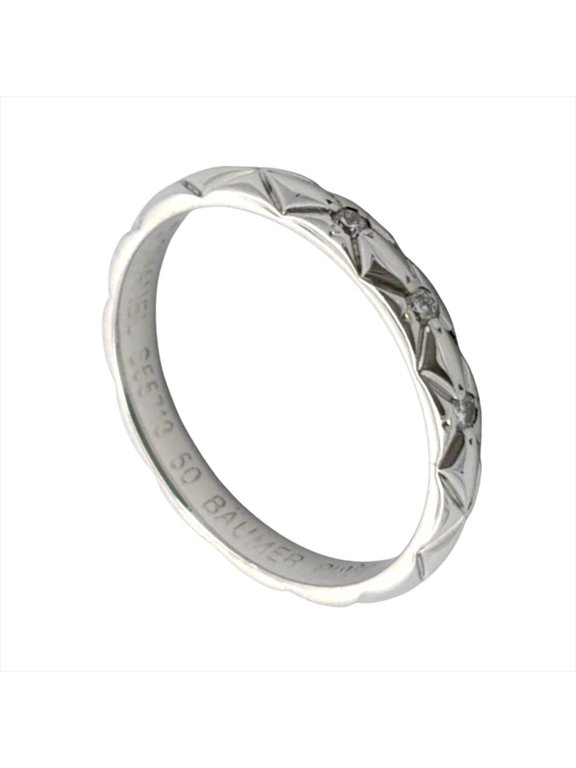 Pre-Owned Chanel Coco Crush 3-Diamond Ring, Size #50, Platinum 950, 2.9g, Women's Ring