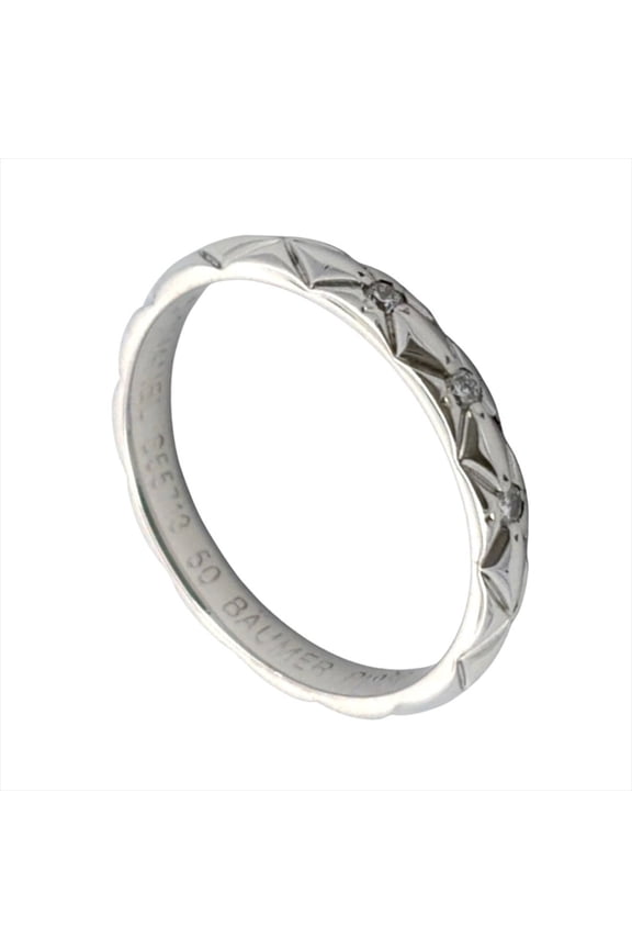 Pre-Owned Chanel Coco Crush 3-Diamond Ring, Size #50, Platinum 950, 2.9g, Women's Ring