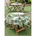 thumbnail image 4 of Outdoor Tablecloth with Umbrella Hole for Patio/Picnic/Party/Camping, Tropical Plant Waterproof Table Cloth Round Cover Washable, Summer Watercolor Green Palm Leaves (Dia 60"), 4 of 8