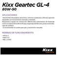 thumbnail image 2 of Aceite para Transmisión Manual Kixx Geartec GL-4 80W-90 4l, 2 of 5