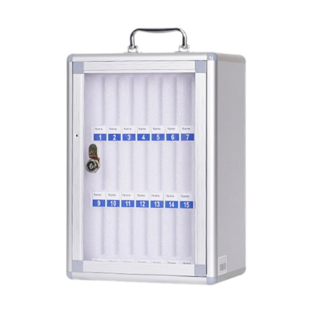 Armario para guardar teléfonos, taquilla para teléfono, puerta transparente con 2 llaves, asa portátil para oficina 24 ranuras