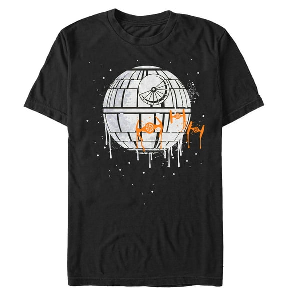Men's Star Wars Halloween Death Star Drip  Graphic Tee Black 2X Large