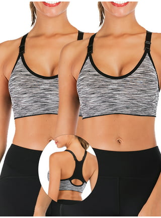  Womens Zip Front Sports Bra Wireless Post-Surgery Bra Front  Closer Surgical Bra Racerback Yoga Sports Bras Workout Running Active Compression  Bra 3 Pack