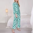 thumbnail image 3 of Honeii Green Baseball print Women's Pajama Sets Long Sleeve Button Down Sleepwear Nightwear Soft Pjs Lounge Sets-Large, 3 of 7