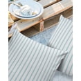 thumbnail image 2 of Pack of 2 Outdoor Pillow Covers, White and Blue Striped Geometric Waterproof Square Throw Pillowcase Cushion Decorative Pillow Covers for Couch Patio Tent, 24x24 in, 2 of 6