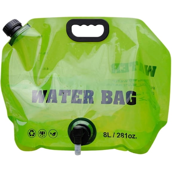 Foldable Camping Water Container – 8L Large Capacity Collapsible Water Storage Bag with Spigot, Leakproof Design for Hiking, Fishing, Hunting, Backpacking – 42x32x15 cm