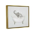thumbnail image 3 of Happy Elephant Splashing Bathtub Animals & Insects Graphic Art Metallic Gold Framed Art Print Wall Art, 3 of 6