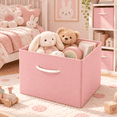 thumbnail image 2 of StorageWorks Soft Pink Cube Storage Bins with Handles, Collapsible Fabric Organizer for Nursery Kids Room and Closet, 4 Pack, 13 Inch, 2 of 8