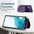 thumbnail image 3 of Samsung Galaxy S20 Plus Crossbody Wallet Case, Zipper Pocket Phone Case Cross Body Strap with RFID Blocking Carring Bag Credit Card Premium Leather Kickstand Shockproof Case, Purple, 3 of 11