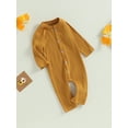 thumbnail image 3 of Bagilaanoe Newborn Baby Girl Boys Jumpsuit Long Sleeve Bodysuit 3M 6M 12M 18M 24M Infant Ribbed One Piece Romper, 3 of 8