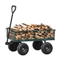 thumbnail image 2 of Sesslife 660lbs Collapsible Wagon, Beach Carts with Big Wheels, Heavy Duty Folding Utility Garden Wagon, Portable Grocery Cart, All Terrain Universal Wheels Wagon Cart, Green, 2 of 13