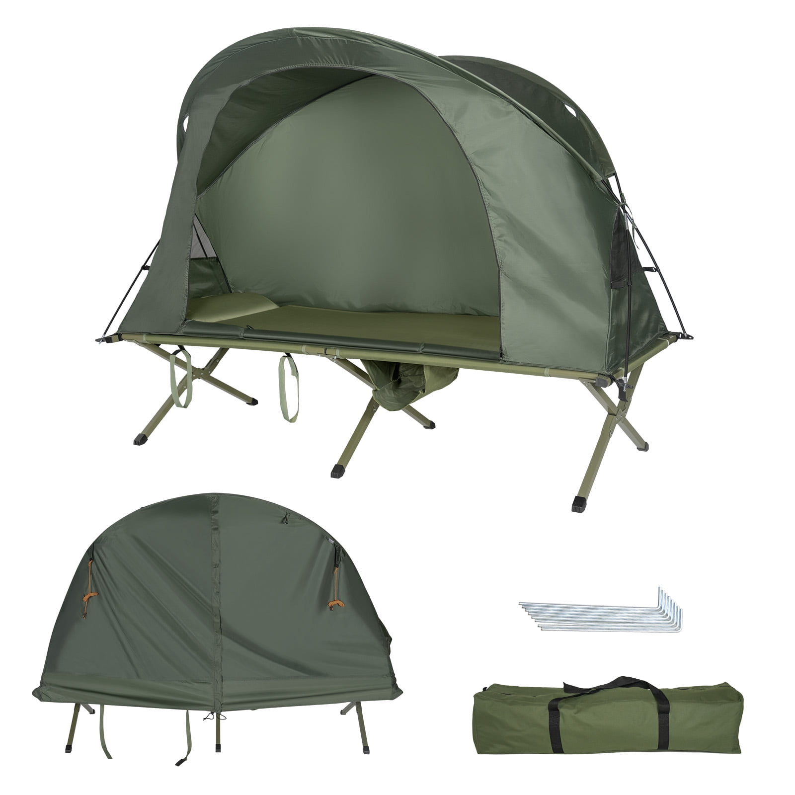 Patiojoy 1-Person Folding Camping Tent Cot Portable Outdoor Tent for Backpacking & Hiking Green