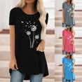 thumbnail image 5 of Casual Ladies Tops and Blouses,Long Tunic Tunic for Women to Wear with Leggings Short Sleeve V Neck Flowy Shirts Loose T-shirts Blouse, 5 of 5