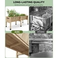thumbnail image 3 of QinaQin Huerto elevado de madera de 72 x 26 x 31 pulgadas con patas, profundidad de 13.7 pulgadas y ganchos laterales, ideal para patio o balcón, 3 of 7