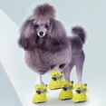 thumbnail image 4 of 4PCS/Set Dog Shoes for Small Medium Dogs,Non-Slip Water Resistant Pet Booties,Paw Protector for Winter Snow Rain Outdoor Walking, Perfect for Puppies Cats Pet Footwear(Yellow, Size 4: 1.97"(Width)), 4 of 4