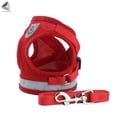 thumbnail image 3 of PULLIMORE No Choke Dog Harness Leash Set Adjustable Reflective Puppy Vest Harness for Small Dogs Cats (L, Red), 3 of 9