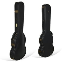 Crossrock Wooden Guitar Case -Fits PRS SE Standard solid body Guitars -Vintage Hardware, Sponge Lining, Metal Feet, Storage Space-Black