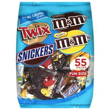 MARS Chocolate Fun Size Candy Bars Variety Mix Bag (TWIX, SNICKERS, M&M ...