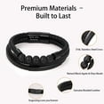 thumbnail image 3 of Men’s Black Lava Rock Leather Bracelet – Aromatherapy Diffuser Beads with “Love You Forever” Magnetic Clasp, 3 of 8