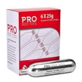 thumbnail image 2 of 25g Threaded CO2 Cartridges, 6 Pack- for CO2 Bike Tire Inflators with Threaded Connection - Quick Air Refill for High Volume Bicycle Tires - Cartridge for CO2 Pump - Road, Mountain or Fat Bikes, 2 of 7