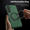 thumbnail image 4 of Allytechgroup Magnetic Case for Samsung Galaxy S24, Ring Holder Kickstand Hybrid Compatible with Magsafe & Car Mount Anti-Scratch Phone Case Cover for Women Men, Darkgreen, 4 of 6
