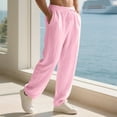 thumbnail image 6 of sususu Mens Sweatpants With Pockets,Men's Casual Straight Leg Pants Comfortable Stylish Home Beach Wear Soft Lightweight Trousers,Pink,XL, 6 of 7