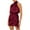 Wine, variant on Oplxuo Mock Neck Satin Mini Dress for Women Elegant Wrap Tie Side Sleeveless Wedding Party Cocktail Dresses