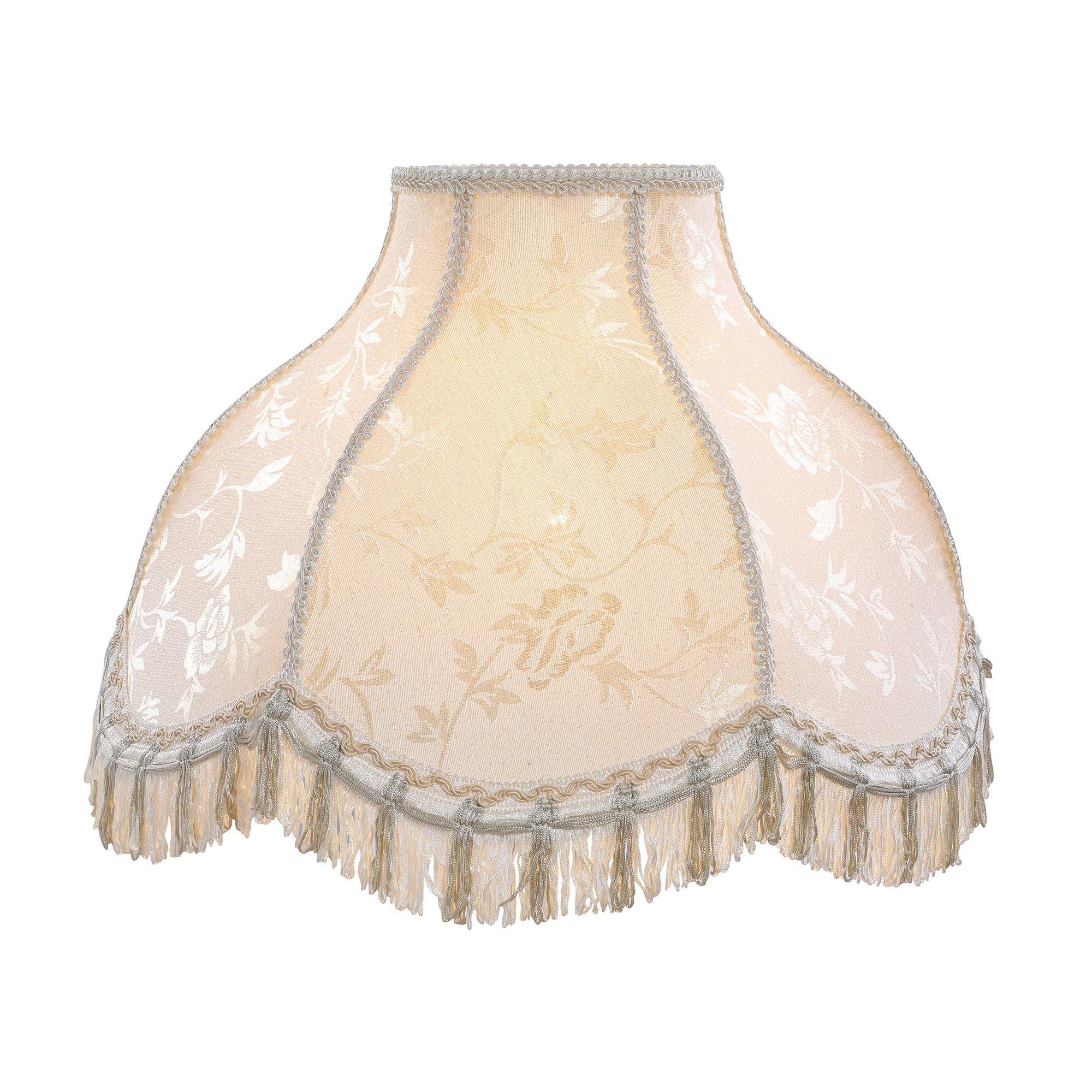 Aspen Creative 30306 Transitional Scallop Bell Shape Spider Construction Lamp Shade in Off White, 17" wide (6" x 17" x 12")