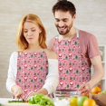 thumbnail image 3 of Pink Christmas Santa and Tree Apron-Garden Aprons for Women with Pockets-Cotton Linen Waterproof Kitchen Cooking Gardening Aprons Adjustable for Kitchen,Cooking,BBQ and Salon 32"x27", 3 of 7