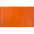 thumbnail image 2 of JAM Paper Plastic 2 Pocket School POP Folders, Orange, Bulk 96/Pack, 2 of 5