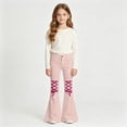 thumbnail image 2 of Glisme Girls Pants Flared Leg Bottoms with Unique Printed Pattern and Adjustable Straps Trousers for Stylish Everyday Wear, 2 of 4