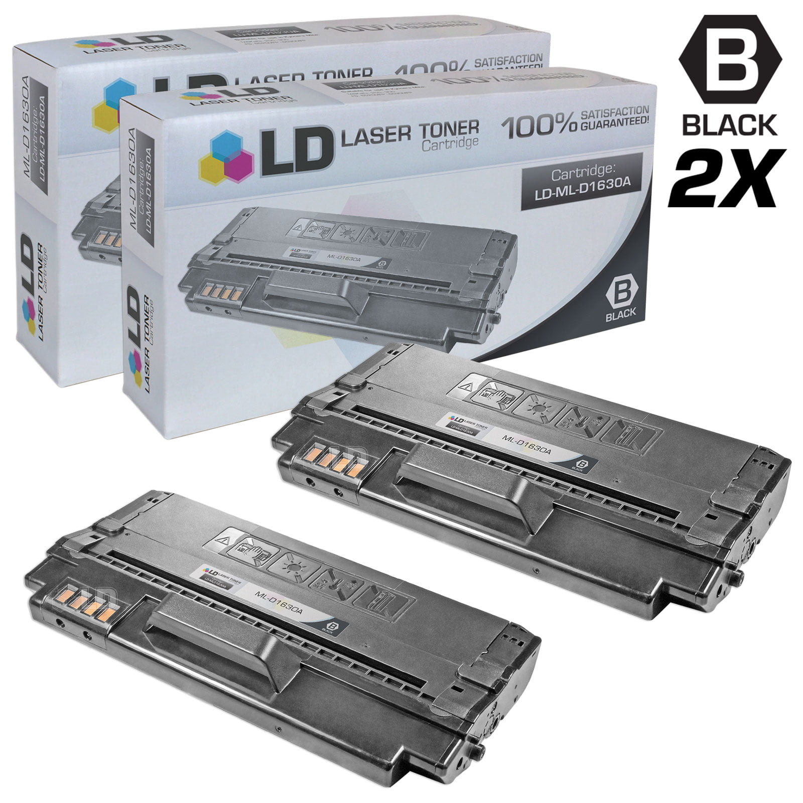 LD Compatible Replacements for Samsung ML-D1630A Set of High Yield Black Laser Toner Cartridges for use in Samsung ML-1630, ML-1630W, SCX-4500, and SCX-4500W s -