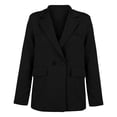 thumbnail image 6 of Women's 2025 Fall Winter Office Blazer, Notch Lapel Slim Fit Open Front Jacket, Business Casual Work Suit for Women, Tailored Career Blazer with Pockets, Professional Long Sleeve Coat Black L, 6 of 10