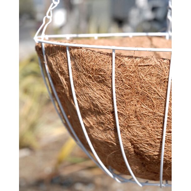 Hanging Wire Basket White With Liner 7in. Deep & 14in. Wide & Includes