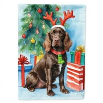 Boykin Spaniel Christmas Reindeer House Flag