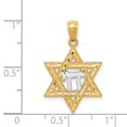 thumbnail image 4 of 14k Yellow Gold Star of David w/Chai Pendant Charm, 4 of 4