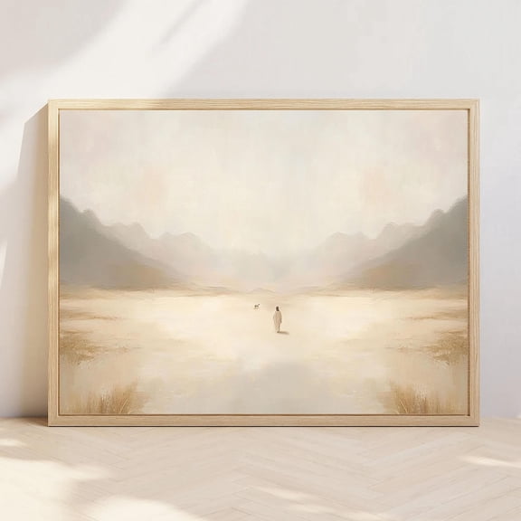 Jesus Seeking Lost Sheep Print: Christian Bible Verse Art UNFRAMED PAPER POSTER, Home Decor, Vintage Gift, Living Room Dercor