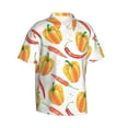 thumbnail image 2 of Hawaiian Shirt For Men, Bell Pepper Yellow Red Mens Button Down Short Sleeve Shirt, Summer Beach Shirts For Men, 2 of 2