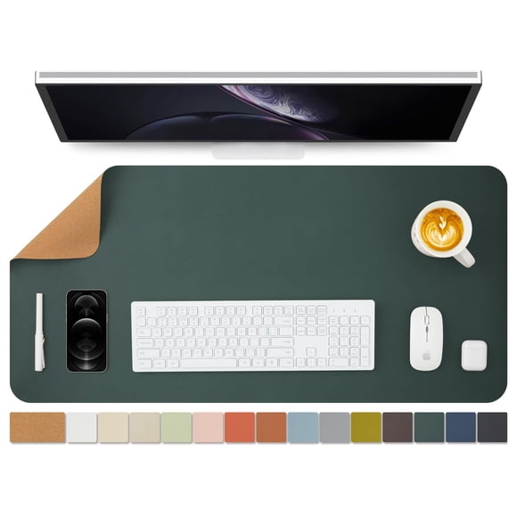 Tapete para escritorio HOMIEAZICOZI de corcho y cuero PU, doble cara, 90 x 43 cm