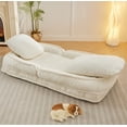 thumbnail image 3 of Human Dog Bed for Adult & Pets, Convertible Lazy Sofa Bed, Human Size Pet Bed Sofa with 5 Adjustable Position, Comfy Tatami Bean Bag Lounge Chair with 2 Soft Pillows for Bedroom Living Room Office, 3 of 7