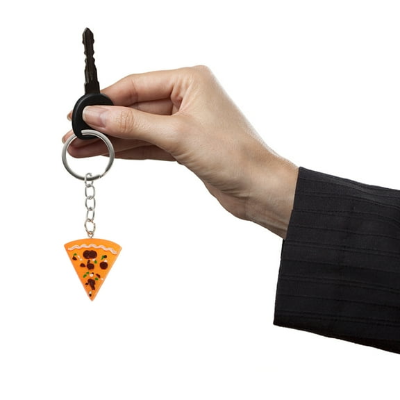 Mobestech pizza keyring Food Keychain Accessories Orange 12 Pcs