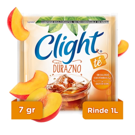 Polvo para preparar bebida Clight té sabor a durazno 7 g