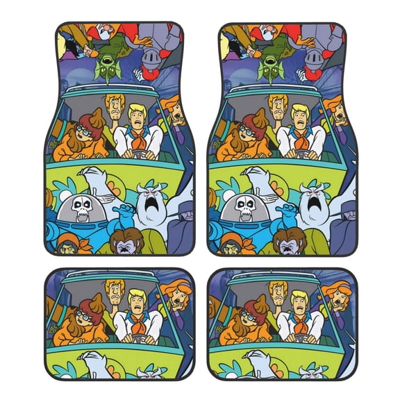 Saiise Scooby-Doo Print Universal Fit Carpet Floor Mats For SUV,Vans,Sedans,Trucks,Set of 4pcs