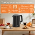 thumbnail image 5 of Consiwa Small Electric Kettle, 0.8L Water Boiler & Heater, 1000W Hot Tea Pot, Double Wall Stainless Steel Cool Touch, Mini Coffee Kettle with Auto Shut Off & Boil Dry Protection, BPA-Free, Black, 5 of 10