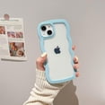 thumbnail image 4 of Case for iPhone 14 Cute Curly Wave Frame Shape Soft TPU Silicone Phone Case for Women Girls, Anti-Scratch Shockproof Protective Case for iPhone 14, Blue, 4 of 11