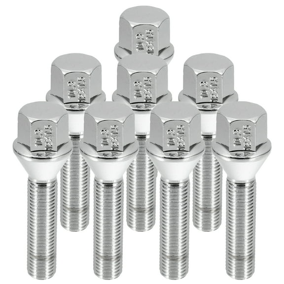 Unique Bargains M12 x 1.5 Taper Seat 17 mm Shank Wheel Bolts Lug Nuts Chrome Wheel Studs Set 8pcs
