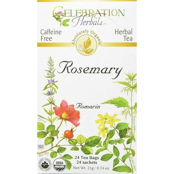 Celebration Herbals Organic Rosemary Leaf Tea Caffeine Free - 24 Herbal Tea Bags Pack of 2
