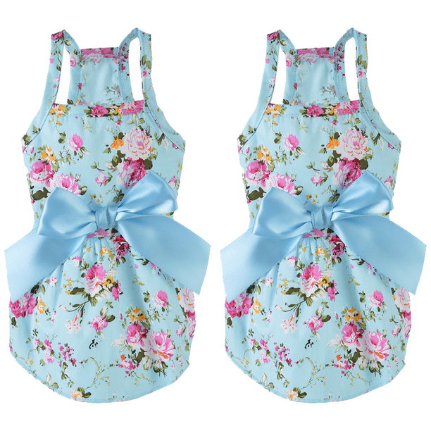 Vestido floral con lazo para perro, vestido de princesa para mascota, vestido de verano para perro, vestido de princesa para perro, vestido de verano para cachorro